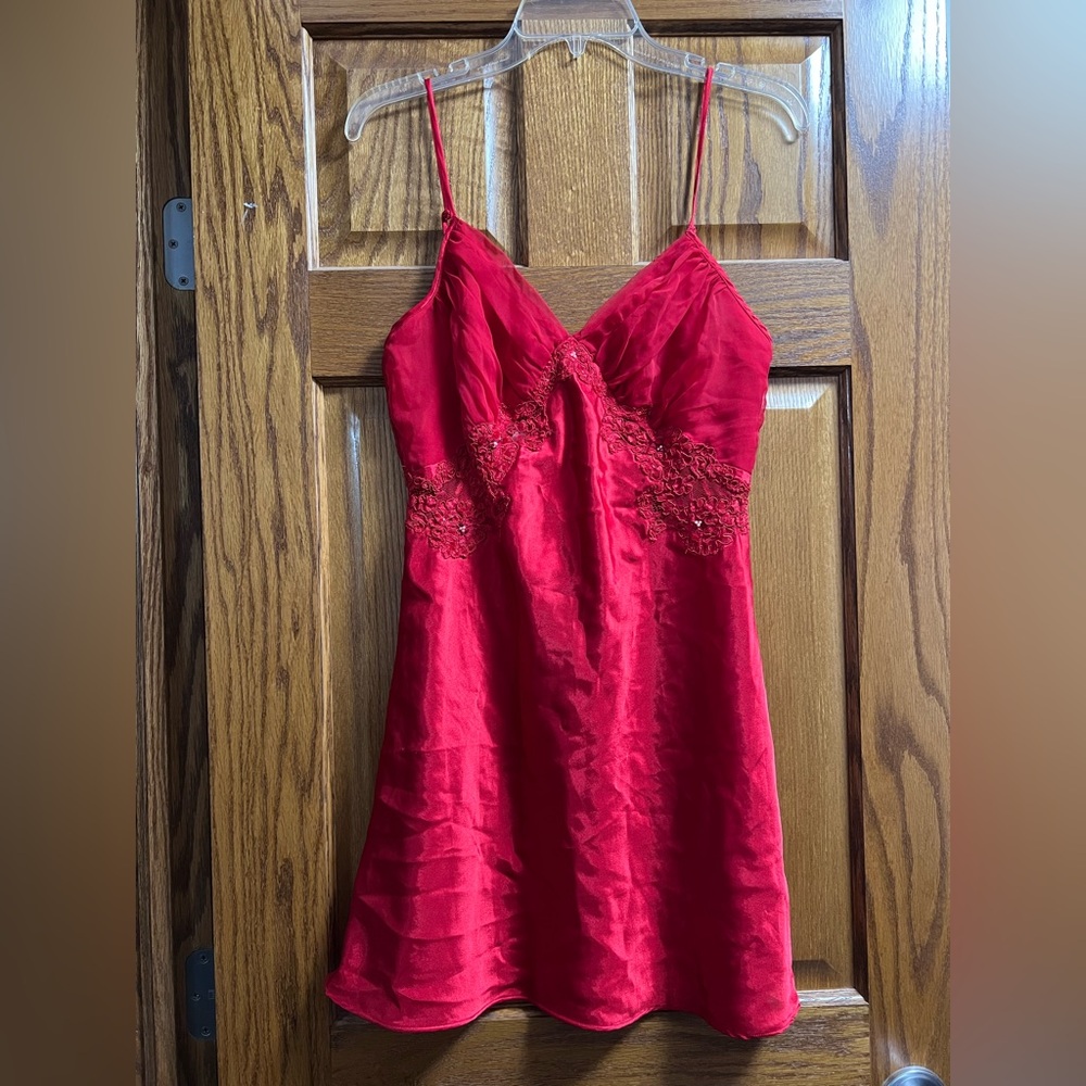 VS Gold label red silk dress